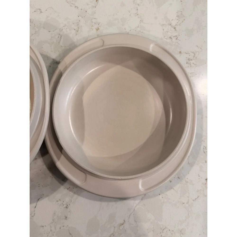 Vintage Tupperware Ultra 21 Almond Beige 500mL Round Casserole Dish Lid 1748-12